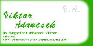 viktor adamcsek business card